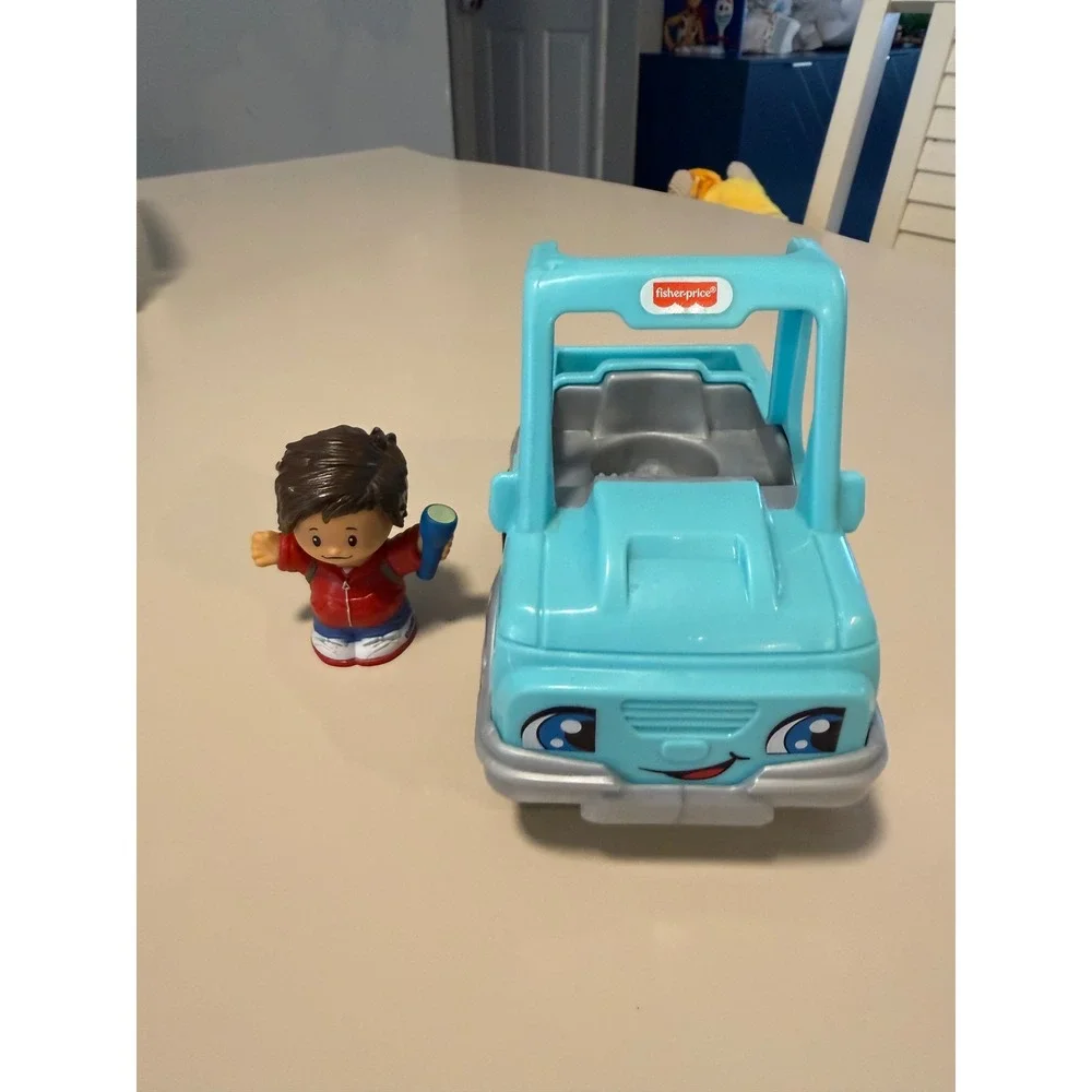 Fisher-Price Little People Teal Blue Pick-Up Truck with Boy Figure